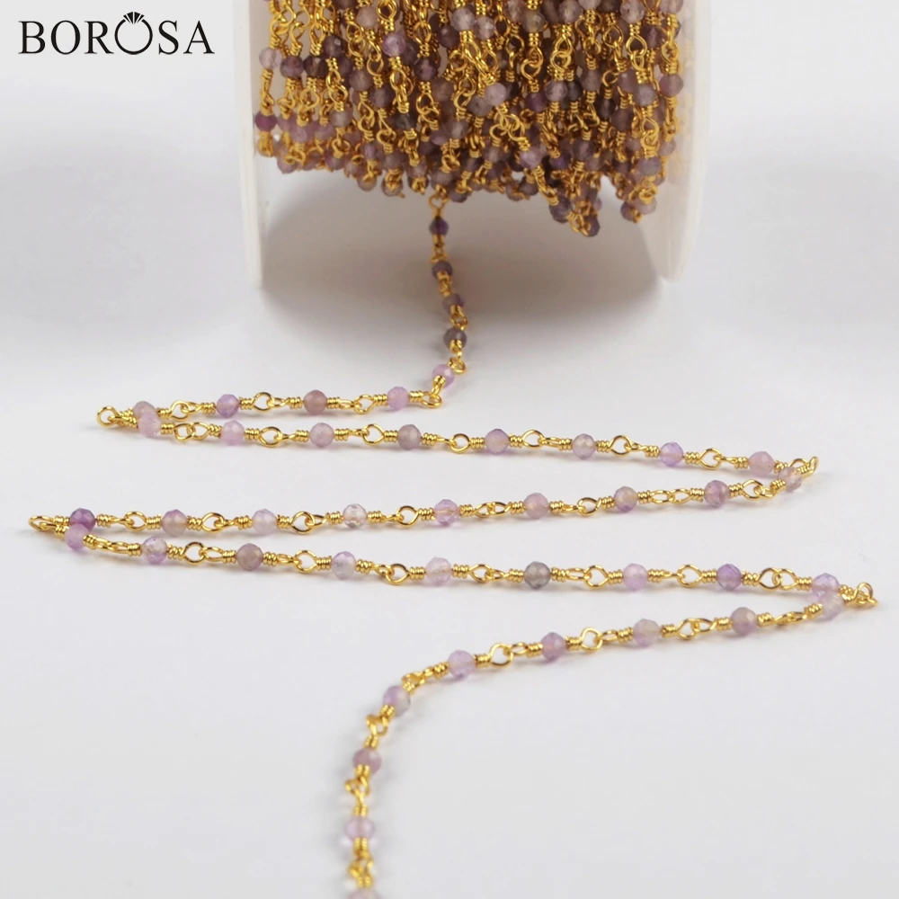 Цепочка Из Натурального аметиста 3 м 2 мм | Украшения и аксессуары