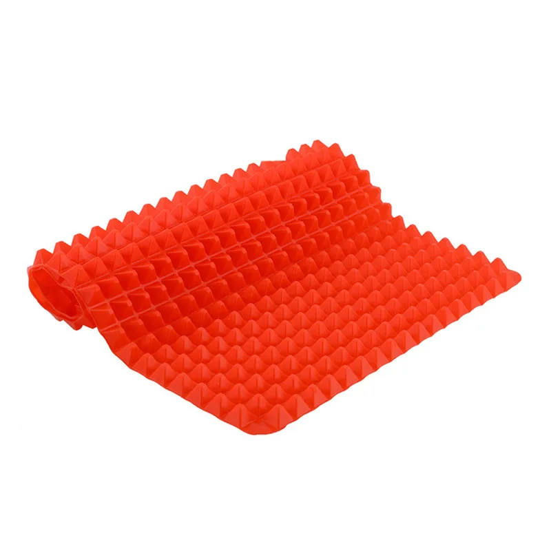 

Red Silicone Baking Mats Pad Pyramid Shape Nonstick BBQ Pan Bakeware Moulds Microwave Oven Bakeware Tray Sheet Kitchen Tools