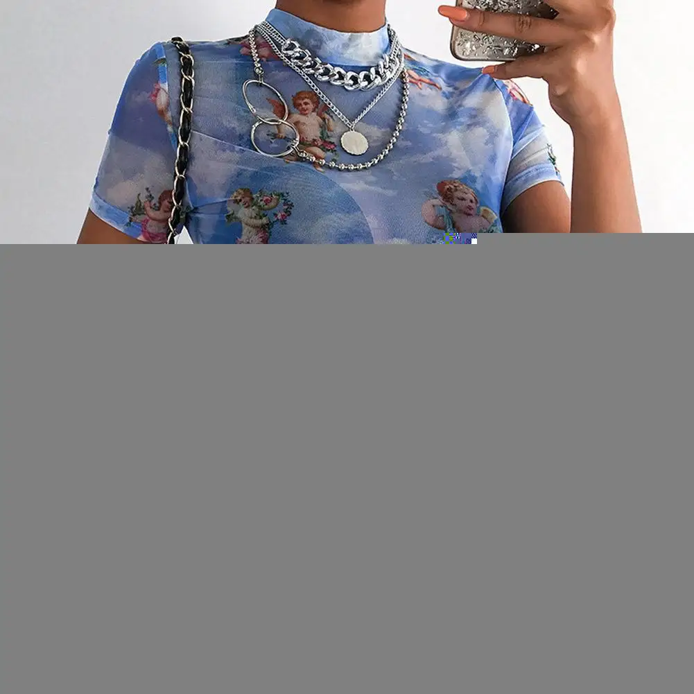 Летние женские прозрачные тонкие сетчатые Топы в винтажном стиле Комплекты из