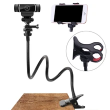 Webcam Stand Adjustable Flexible Desk Mount Gooseneck Clamp Clip Phone Camera Holder For iphone X11 Pro XS Max XR
