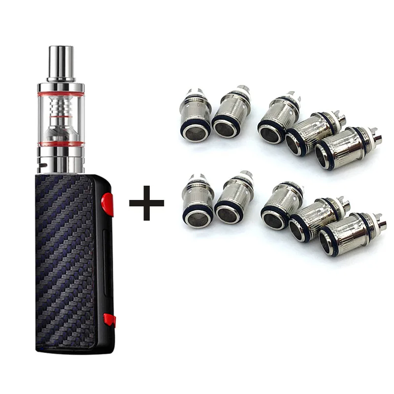 Black Has 10 Coils Мини 80 Вт Vape электронные сигареты лучший стартовый набор Mech Box Mod Kit испаритель кальян ручка вейпер E дым вейпинг сплав оболочка безопасный - Цвет: Black Has 10 Coils