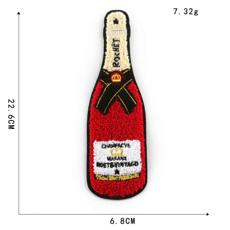 1PC red bottle XICC большой размер полотенце вышивка мультфильм Медведь патч пользовательские синель пришить патч Супер крутые солнцезащитные очки Лоскутная наклейка аппликации - Цвет: 1PC red bottle