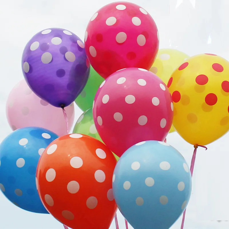 10 шт 12inch красного и черного цветов латексных шарика в горошек тема День Рождения