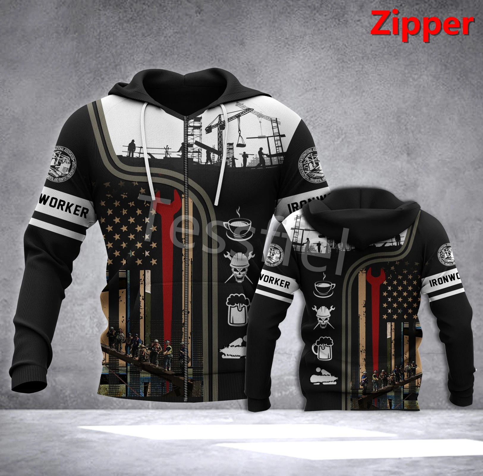 

Tessffel Newest Ironworker Hoodies New Fashion 3D Printed Worker Men's Hooded Harajuku Creative Sweatshirt Pullover Style-1