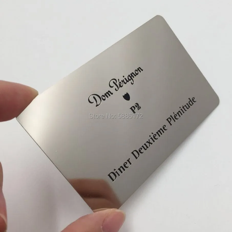 

200 шт./лот зеркальная металлическая визитница с гравировкой логотипа и слов, заполните черный цвет в гравированном положении