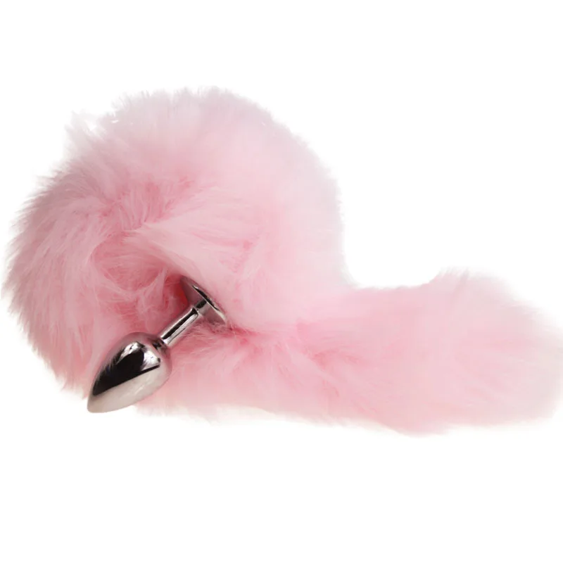 Фэнтези мягкий лисий хвост Анальная пробка с металлической головкой фетиш бдсм