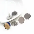 (Не выцветает) 12 мм 10 мм 8 мм 20 шт сережки из нержавеющей стали, сережки пустыеоснование, подходят 8-12 мм стеклянные кабошоны; Серьги оправы