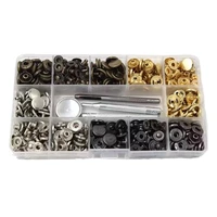 12 5mm metal button snaps press studs with setter tools leather crafts diy