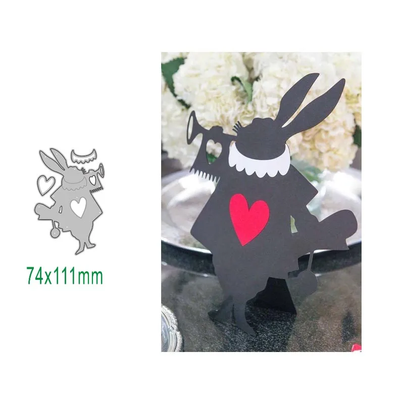 

2021 Rabbit Metal Cutting Dies Cuts DIY Crafts Scrapbook Paper Cards Cutting Dies Cut Stencils for DIY Embossing Card