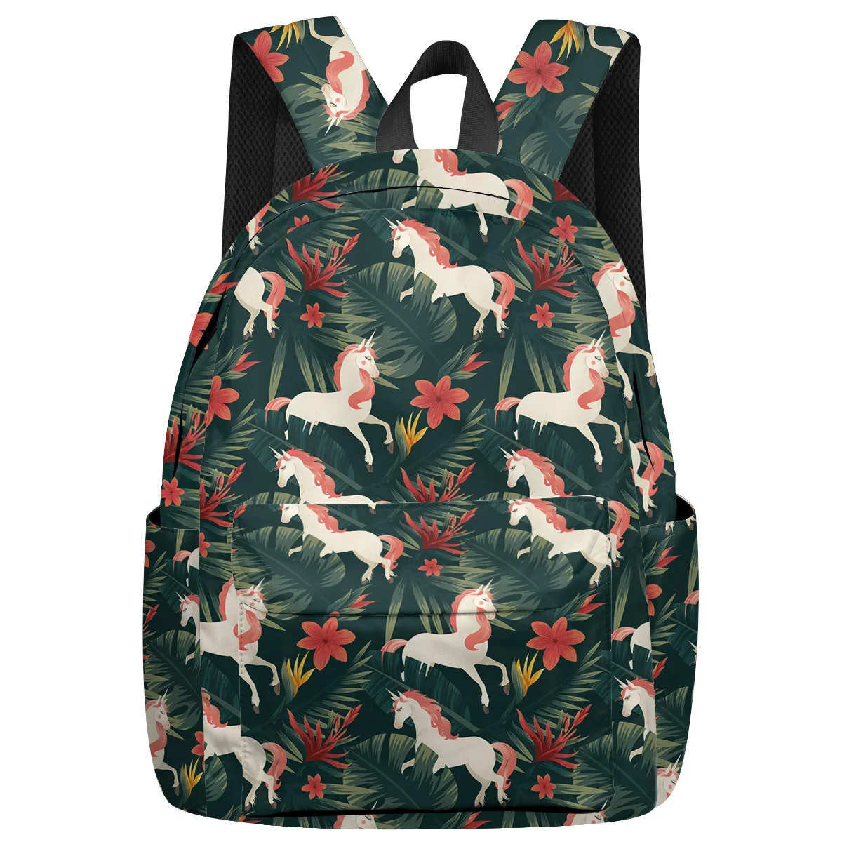 Тропические растения скандинавский единорог подростковые школьные сумки для