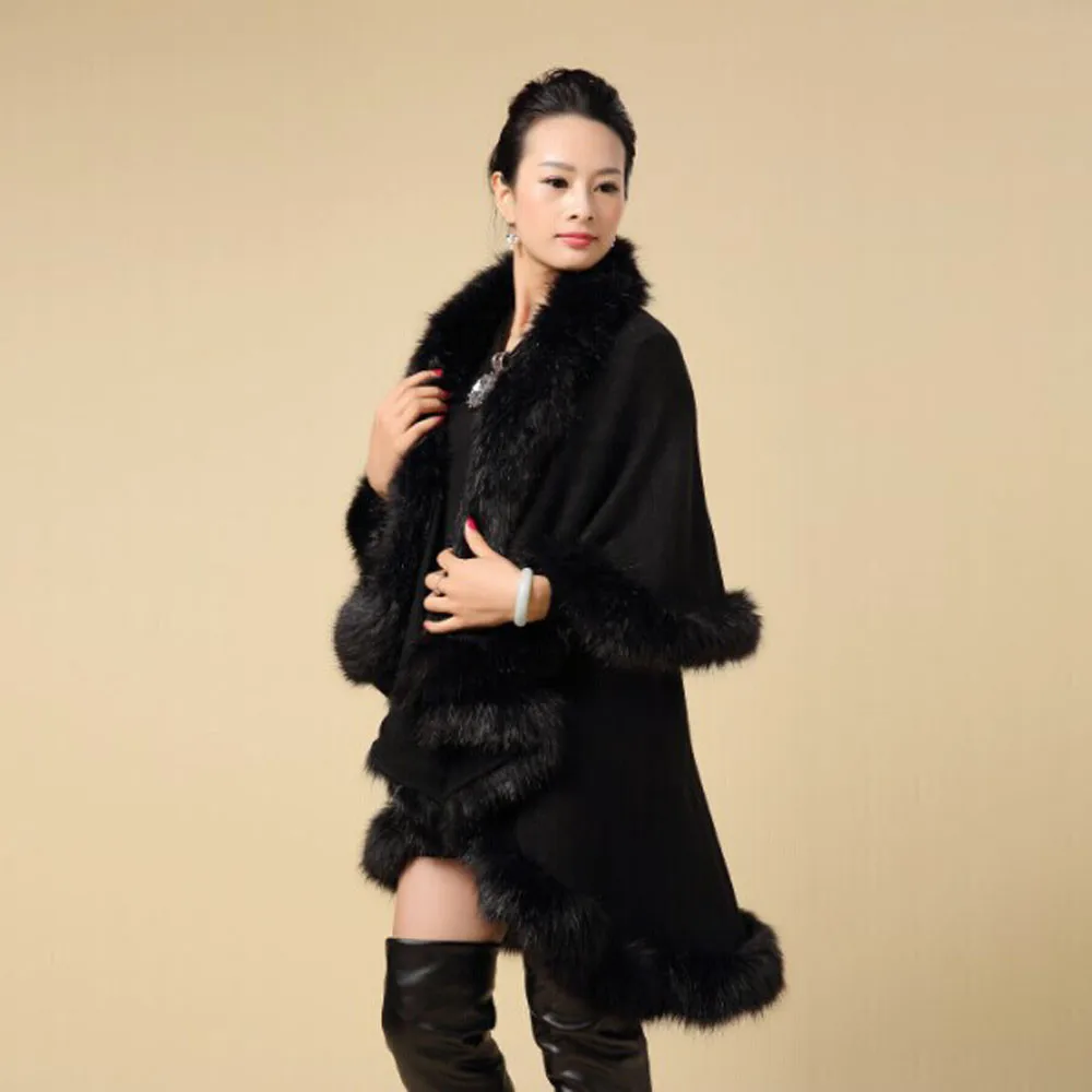 Женская Шуба из искусственного меха кожаная с лисьим меховым воротником и