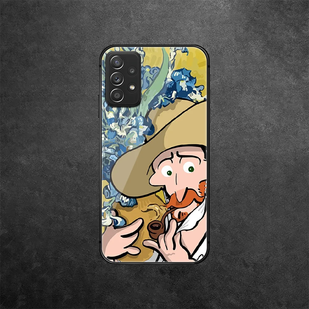 

Van Gogh Art Tempered Glass Phone Case Cover For Samsung Galaxy A 10 12 20 E 21 30 32 50 40 51 52 70 71 72 S Cover 3D Soft