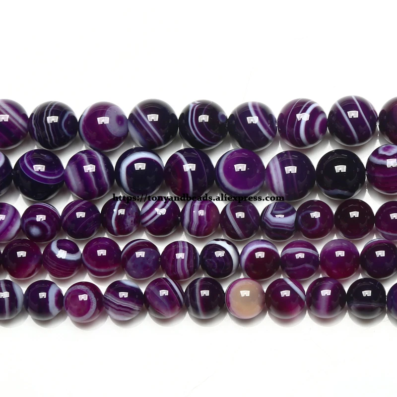 Piedra Natural AAAA calidad púrpura Sardonyx ágata redonda cuentas sueltas 6 8 10 12MM tamaño a elegir para la fabricación de joyas