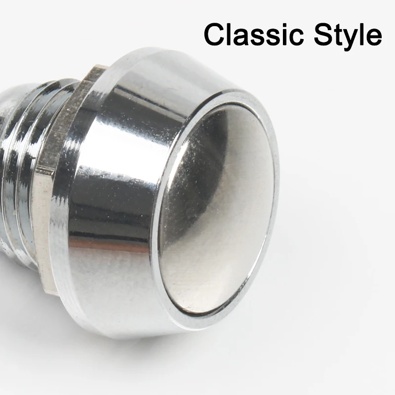 Classic Style 12 мм водонепроницаемый мгновенный 1NO купольный кнопочный переключатель штырьковые ножки/винтовой терминал самосброс Кнопка глинозема черная кнопка ВКЛ-ВЫКЛ - Цвет: Classic Style