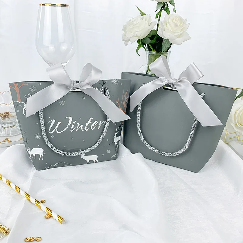 Подарочные пакеты из серебристой бумаги украшение для рождественской вечеринки