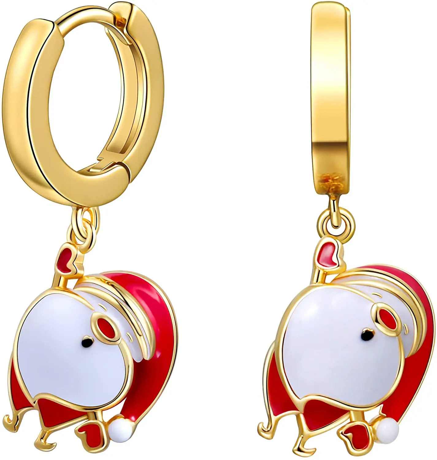 

100 пар рождественские серьги для женщин и девушек, снеговик, кольчик Санты, висячие серьги, милые серьги-кольца, рождественские праздничные ...