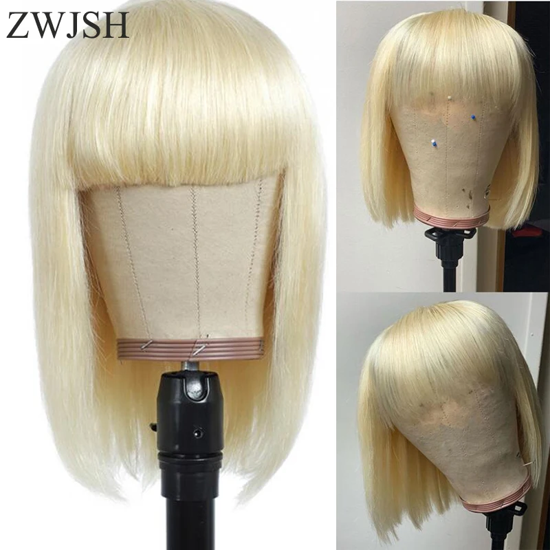 

Zwjsh 613 парики из светлых прямых волос, полностью сделанные в машине, бесклеевые парики из человеческих волос, парики без повреждений для черн...