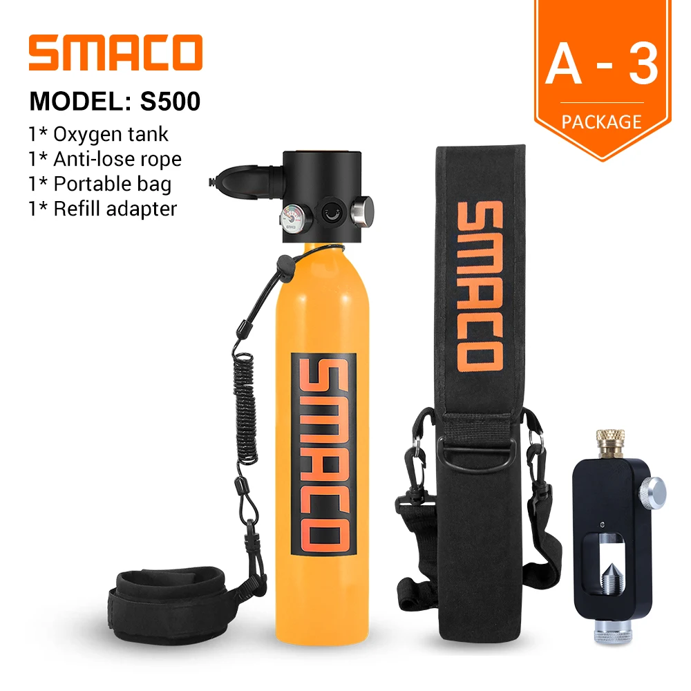 

Smaco Scuba Diving Tank Equipment Mini Scuba Dive Cylinder scuba diving oxygen tankÂ box snorkelÂ dive tank S500 Set