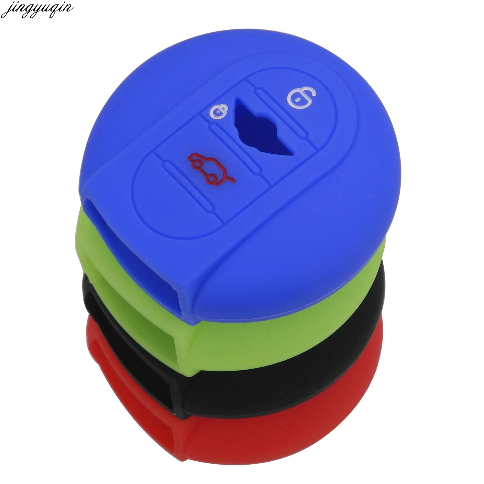 

jingyuqin Car Styling Silicone Car Key Cover Case Holder For BMW Mini Cooper S R50 R53 F54 F55 F56 2 Buttons Remote Key Cover