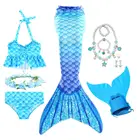 Детский купальный костюм русалки, с моноластами, хвост русалки, для девочек, для косплея, подарок на день рождения