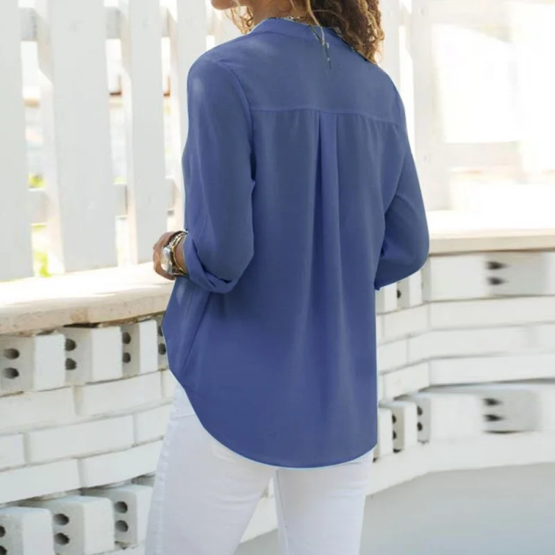 Элегантные повседневные женские блузы Женская хлопковая офисная рубашка с