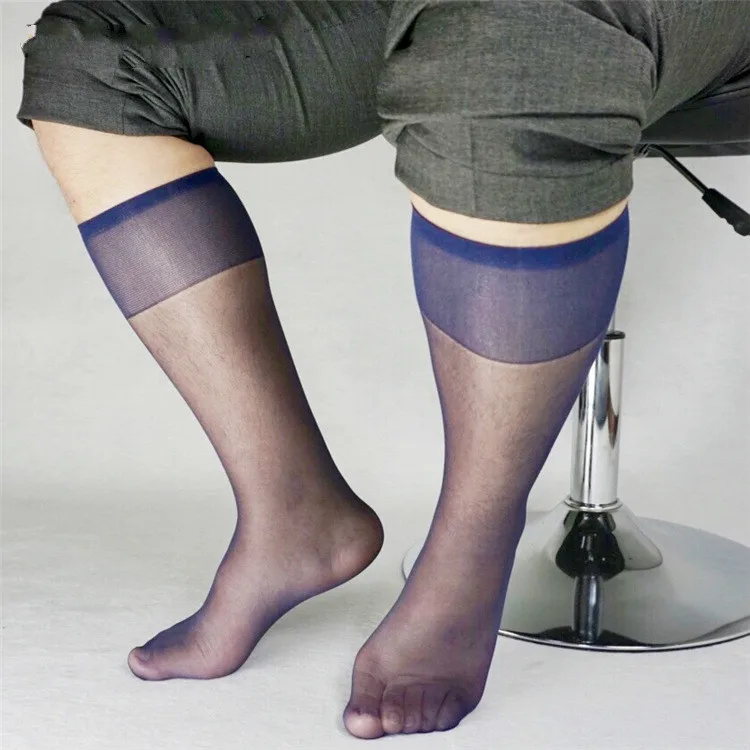 Мужские шелковые носки прозрачные тонкие сексуальные мягкие мужские формальные