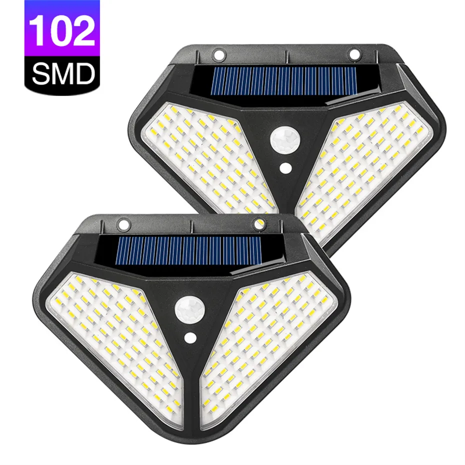 

3 Modes Solar Street Light Outdoor 50 COB 102 SMD IP65 PIR Motion Sensor Lamp Wall Lights Yard Path Corridor Garden Decoration