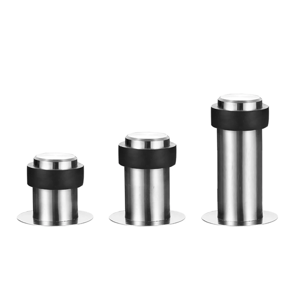 

Rubber Anti-collision Door Stopper Stainless Steel Round Resistance Home Door Floor Wall Protector Door Catcher Stops