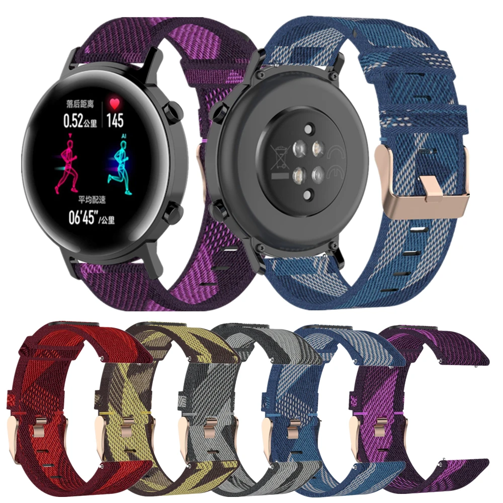 

Canvas Watch Band for Huawei GT 2 42mm Strap Replacement Watchbands Bracelet GT2 20mm Soft Nylon Watch Strap Sports Band