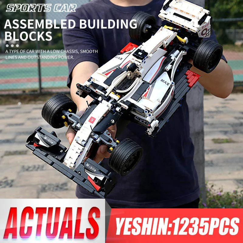 Форма KING 13117 MOC электрическая модель гоночного автомобиля F1 строительные блоки