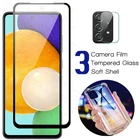 Чехол + Защитная camere стекла для samsung galaxy a52 a72 a42 a32 a12 a02 a02s Защитная пленка для экрана для 52 72 32 4g 5g задняя крышка
