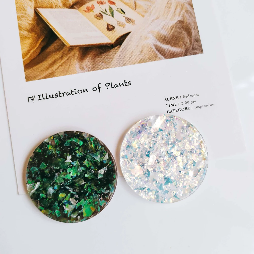 Круглые полимерные Пластиковые Зеленые Подвески материал для самостоятельного