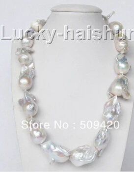 free shipping &gt&gt&gtluster 18&quot 31mm white Reborn keshi pearl necklace filled gold dragon clasp | Украшения и аксессуары