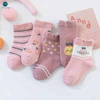 5 pairslot infant baby socks for girls cotton warm cute newborn boy toddler socks baby clothes accessories kids miaoyoutong