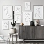 Черно-Белая настенная Картина на холсте с обнаженной девушкой, плакат для рисования, печать с сексуальной женщиной, картина в скандинавском стиле, современный декор для гостиной