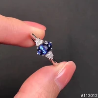 kjjeaxcmy fine jewelry s925 sterling silver inlaid natural sapphire new girl fashion ring support test chinese style