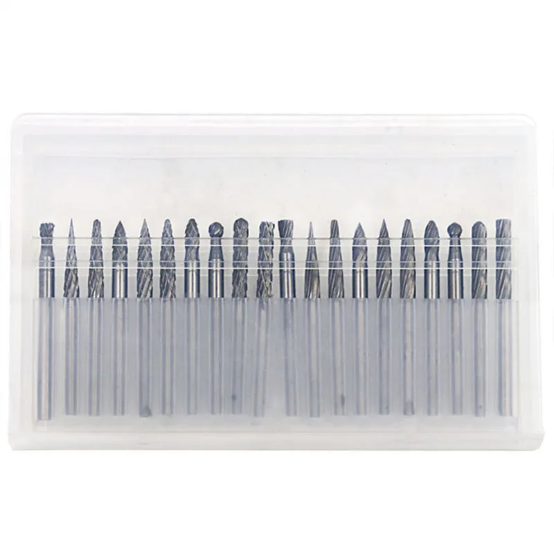 

20 Pcs Set Tungsten Steel Carbide Burrs Die Grinder Drill Bits Rotary Tool 3mm