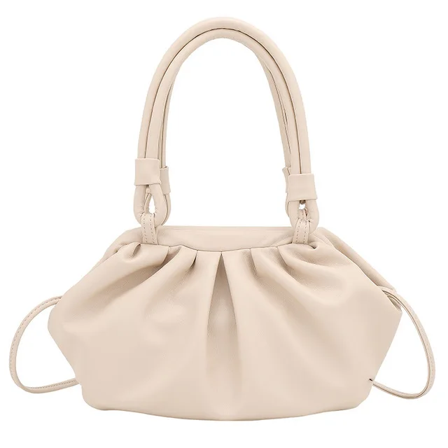 Beige shoulder bag Дамский кожаный кошелек, роскошные сумки, женские сумки, дизайнерская сумочка с облаками, одноцветная сумка-мессенджер, женские вечерние сумки-тоут - Цвет: Beige shoulder bag
