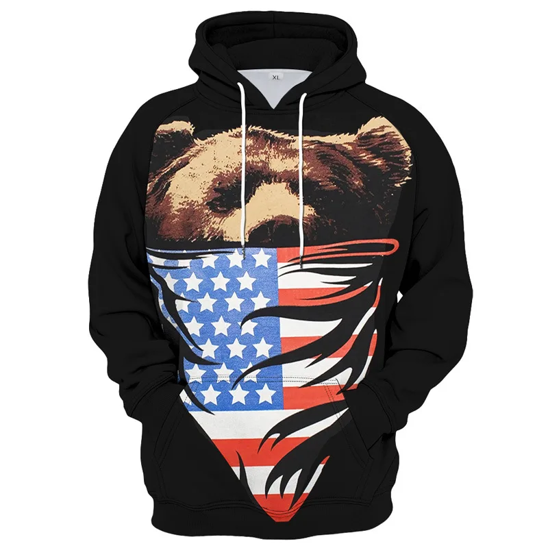 

USA Flag 3D Print Hoodies Men/women Sweatshirts Striped Stars America Flag Hooded Hoodies Tracksuits Pullover Men Clothing 4XL