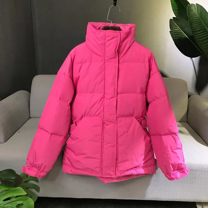 Новинка 2019 модные куртки пуховики на белом утином пуху Женское зимнее пальто