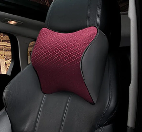 red neck pillow Автомобильная подушка, Автомобильная подушка для спины и поясницы, Комплект подушек для шеи, подголовник для автомобиля, подушка для спины из пены с эффектом памяти, хлопок, черный, красный - Название цвета: red neck pillow