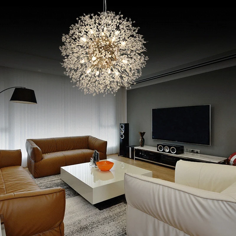 Современная хрустальная люстра светодиодный светильник подвесная в форме