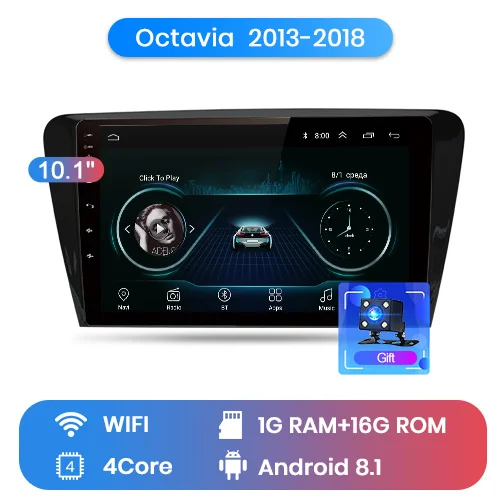 1-16G for wifi Junsun V1 2G+ 32G Android 9,0 для SKODA Octavia 2013- A7 автомобильный Радио Мультимедиа Видео плеер gps RDS 2 din dvd - Цвет: 1-16G for wifi