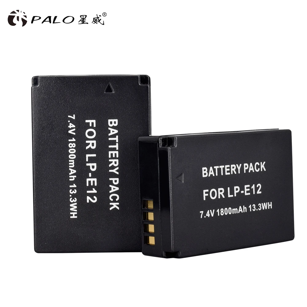 

PALO 7.4V 1800mAh large capacity LPE12 LP E12 LP-E12 camera battery rechargeable for Canon EOS M M10 M50 M100 M100D Rebel SL1
