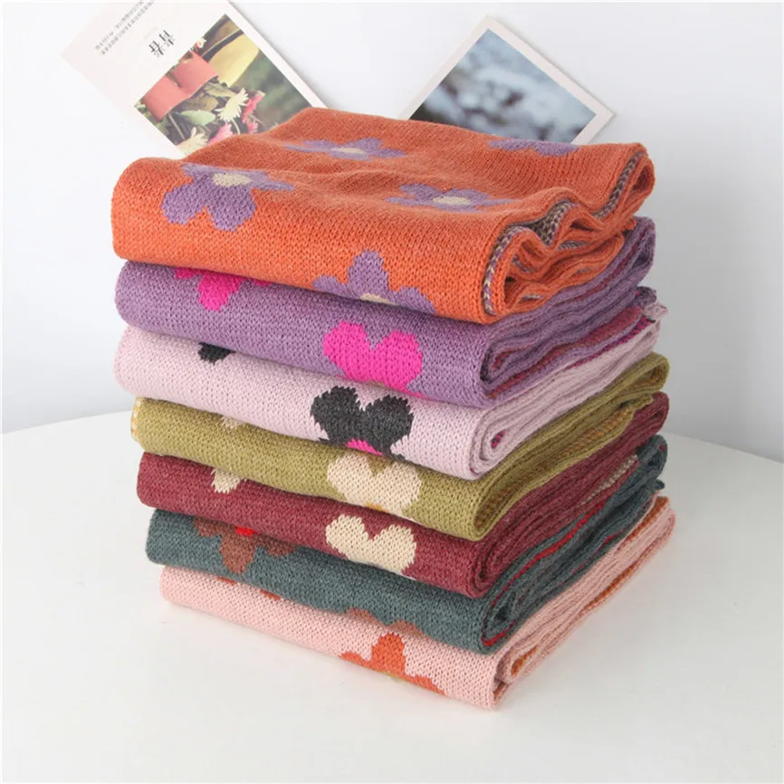 Модный детский вязаный шарф для мальчиков и девочек утепленный зимний шарф-шаль