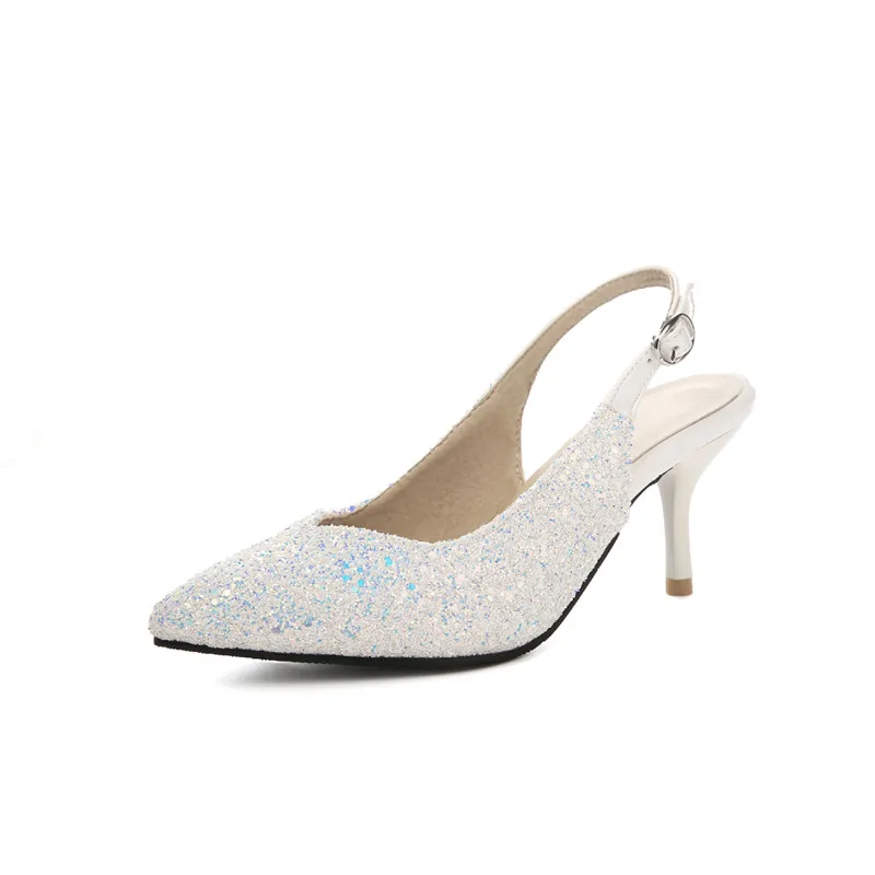 Босоножки женские на высоком каблуке модные туфли-лодочки с пряжкой сзади