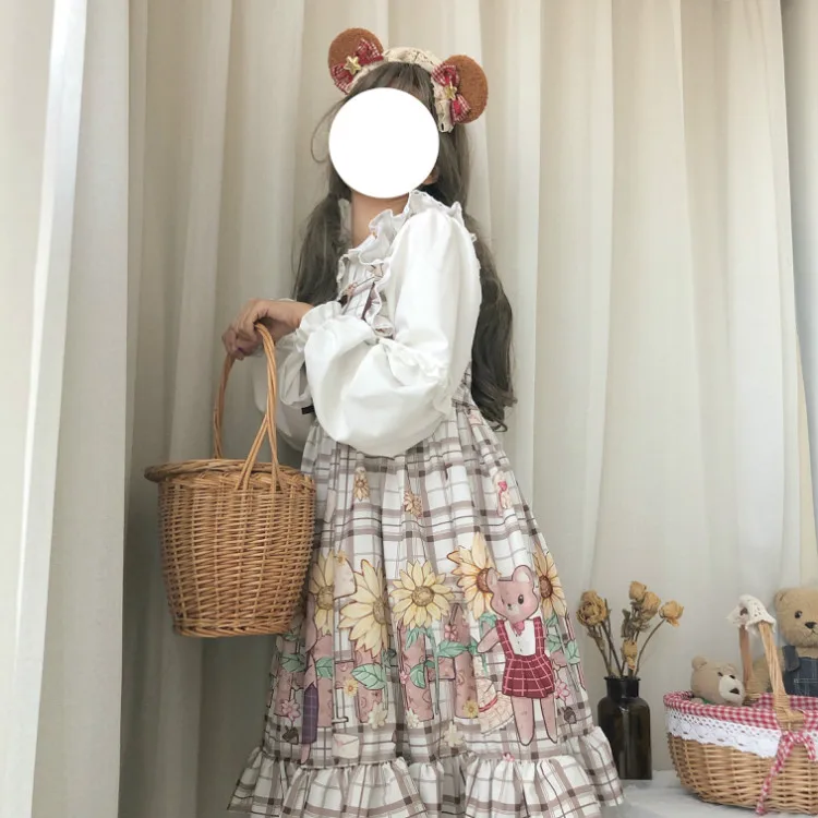 Милое легкое платье в стиле &quotЛолита&quot японское мягкое милое на бретельках с