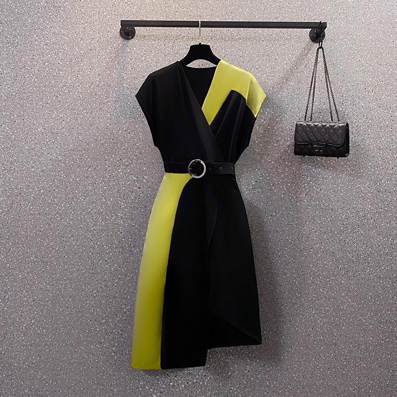 

Шифоновое Платье-миди с V-образным вырезом, большого размера