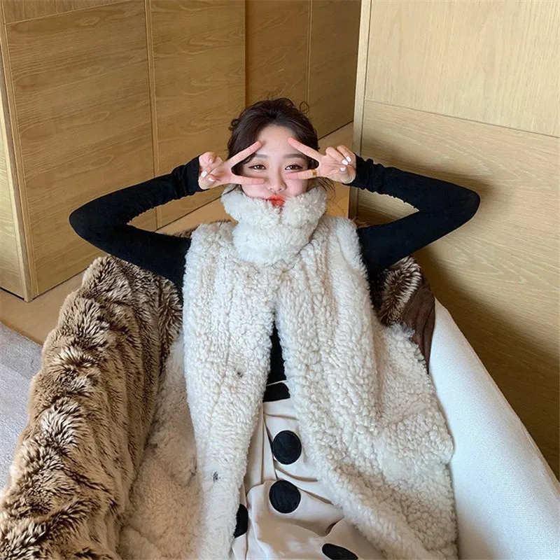 Gilet caldo in stile coreano giacca da donna Gilet cappotto autunno inverno Gilet in lana di agnello sintetico donna New Fashion Colete Feminino 2022