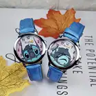 Часы Disney Lilo  Stitch детские, водонепроницаемые Мультяшные, с кожаным ремешком